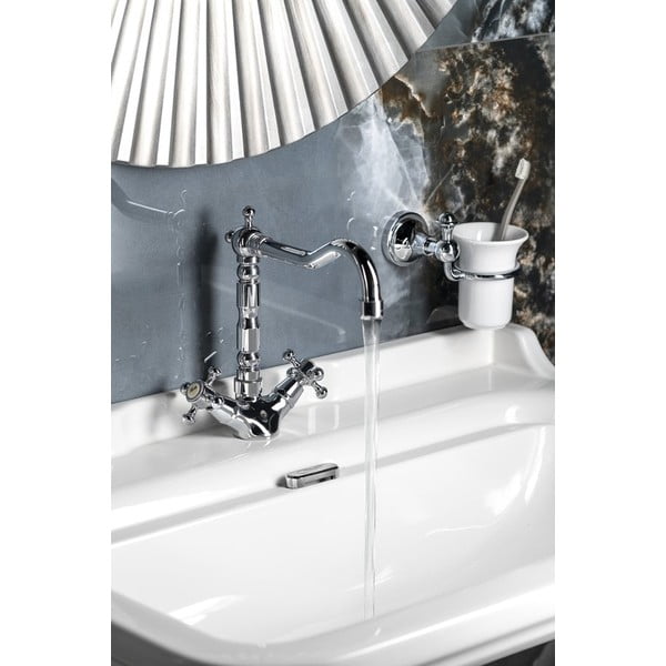 Stoječa armatura za umivalnik v sijajno srebrni barvi Antea – Sapho-image-1