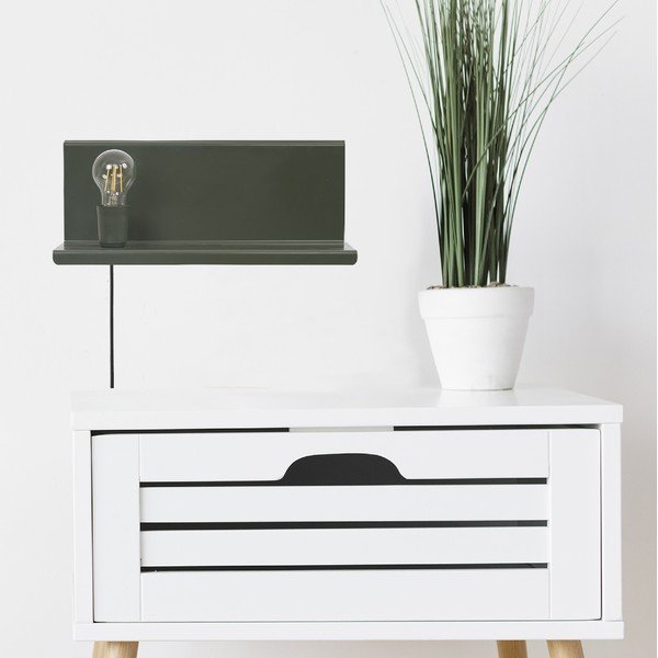 Zelena stenska svetilka s polico Homemania Decor Shelfie2-image-3