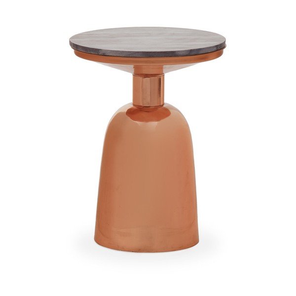 Okrogla stranska mizica z marmorno mizno ploščo ø 48 cm Amira – Premier Housewares-image-3