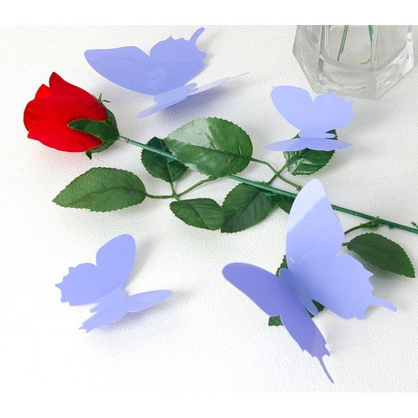 Komplet 12 vijoličnih 3D nalepk Ambiance Butterflies-image-3