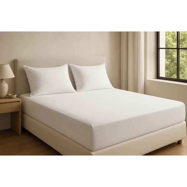 Bela napenjalna rjuha iz renforce bombaža 200x140 cm Ranforce – Mila Home Luxury-image-2