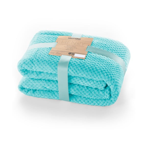 Turkizno pregrinjalo iz mikrovlaken DecoKing Henry, 150 x 70 cm-image-3