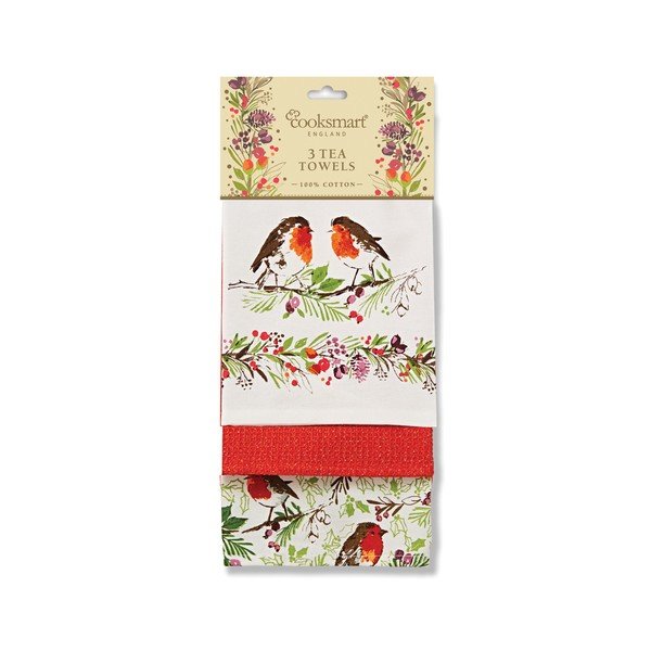 Brisače Cooksmart England Winter Chorus, 3 kosi