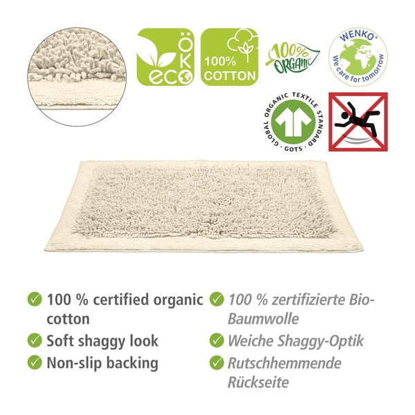 Kremno bela tekstilna kopalniška preproga 60x90 cm Sidyma – Wenko-image-3