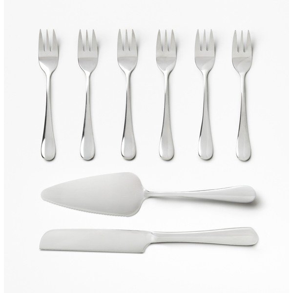 Bele/v srebrni barvi desertne vilice v kompletu iz nerjavečega jekla The Essentials Cake Tools – Printworks