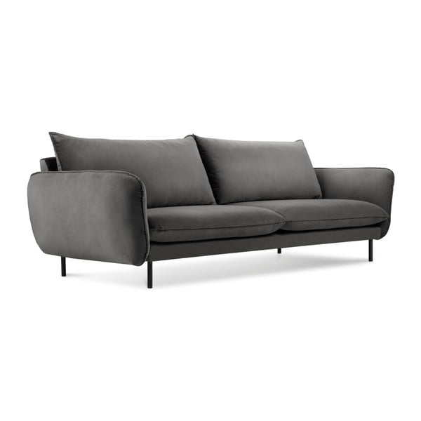 Temno siv žameten kavč Cosmopolitan Design Vienna, 230 cm