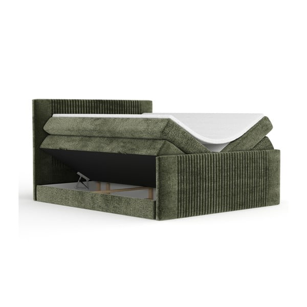 Temno zelena boxspring postelja s prostorom za shranjevanje 180x200 cm Bergamo – Maison de Rêve-image-2