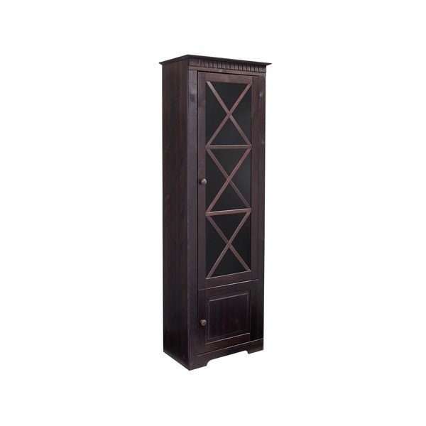 Temno rjava vitrina iz masivnega bora 180x35 cm Lisa – Støraa-image-1