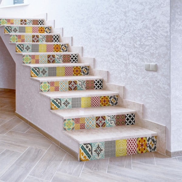 Komplet 2 nalepk za stopnice Ambiance Mosaic, 15 x 105 cm