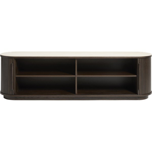 TV omarica s keramično ploščo v temni naravni barvi 180x50x40 cm Enna – Unique Furniture-image-1