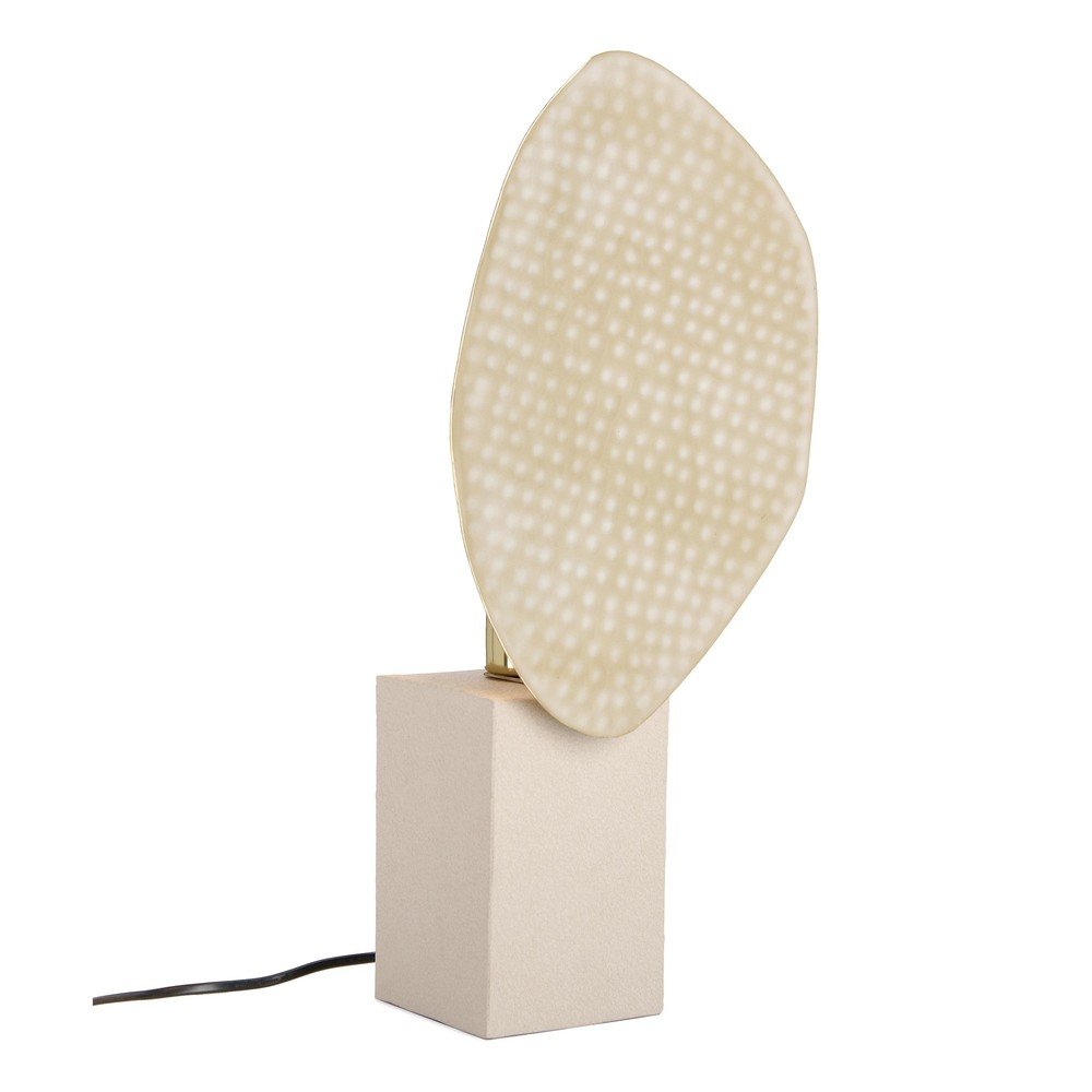 Bež kovinska namizna svetilka s kovinskim senčilom (višina 46 cm) Neev