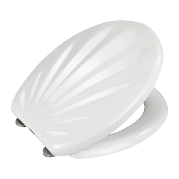 Bela WC deska z enostavnim zapiranjem Wenko Premium Sea Shell, 45,5 x 38 cm-image-2