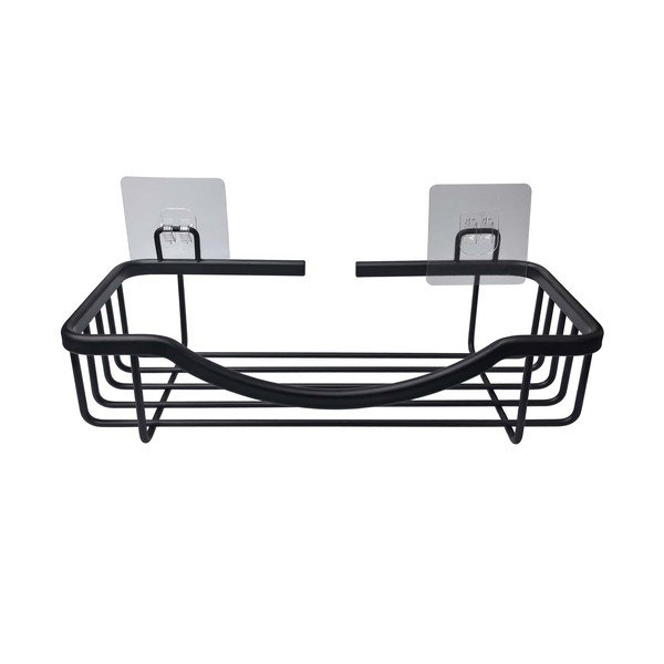 Mat črna aluminijasta kopalniška polica z namestitvijo brez vrtanja Filaire Aluminium – douceur d'intérieur