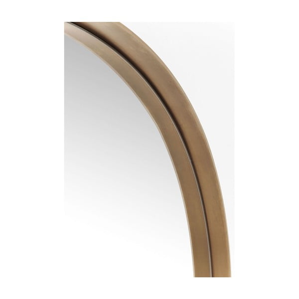 Kare Design Okroglo ukrivljeno ogledalo z okvirjem v bakreni barvi, ⌀ 100 cm-image-2
