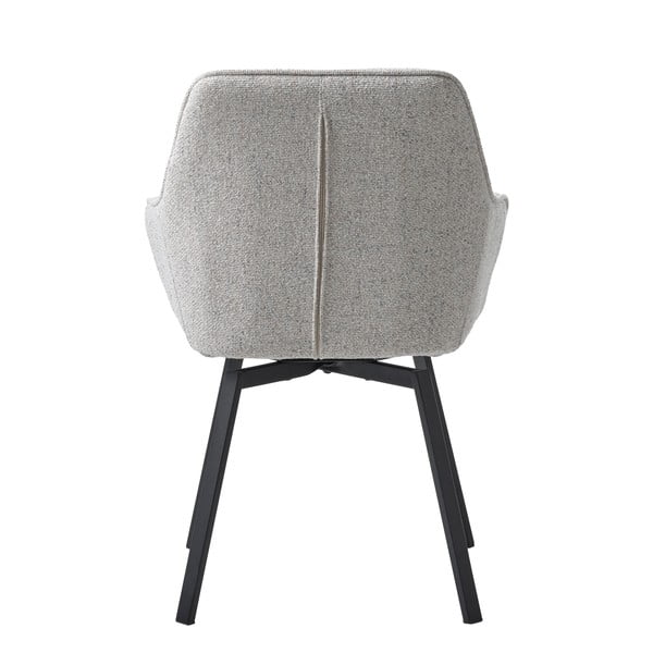 Svetlo siv oblazinjen jedilni stol z nasloni za roke Alma – Unique Furniture-image-4