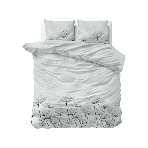 Siva flanelna posteljnina za zakonsko posteljo Dreamhouse Jaelyn, 200 x 220 cm