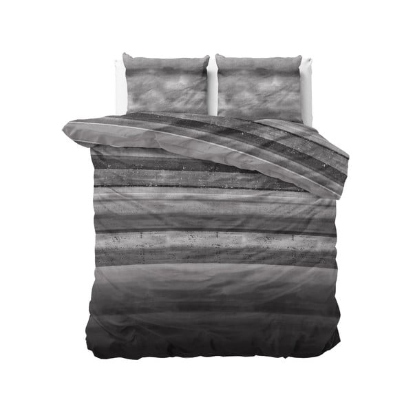 Siva flanelna posteljnina za zakonsko posteljo Sleeptime Marcus, 140 x 220 cm