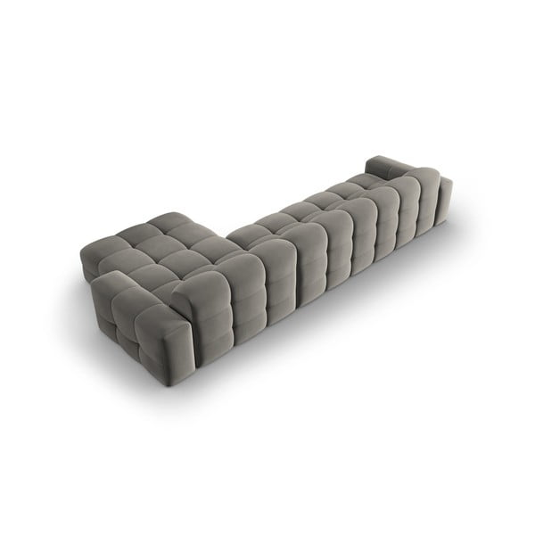 Siva žametna kotna zofa (desni kot) Kendal - Micadoni Home-image-4