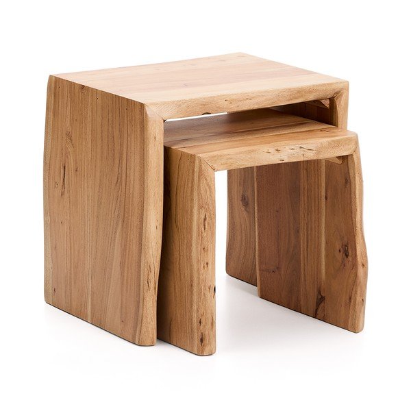 Stranski mizici v kompletu 2 ks iz masivne akacije 40x50 cm Lomiri – Kave Home-image-2