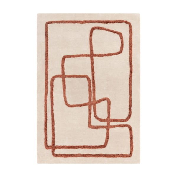 Oranžna/bela ročno tkana volnena preproga 200x300 cm Matrix – Asiatic Carpets