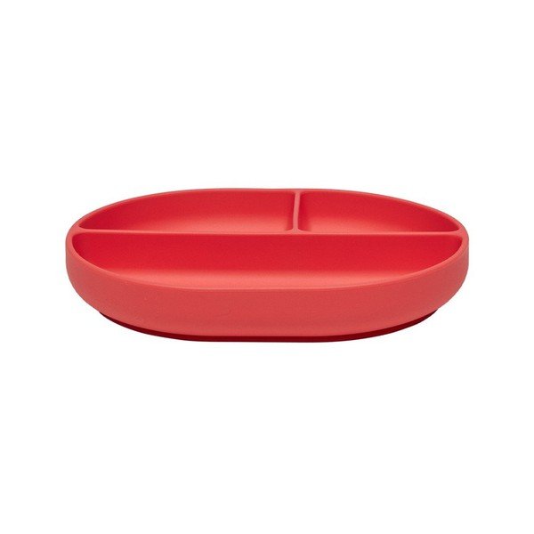 Rdeč silikonski otroški krožnik 17x21,5 cm Enkei – OYOY Mini