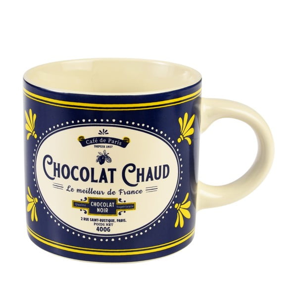 Temno modro-kremno bela keramična skodelica 350 ml Chocolat Chaud – Rex London-image-2