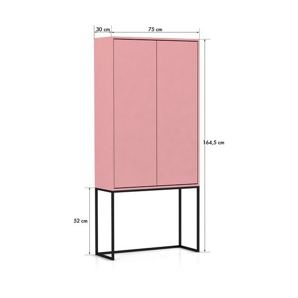 Rožnata omarica 75x164,5 cm Lennon – Really Nice Things-image-4