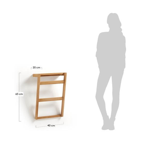 Stensko stojalo za brisače iz tikovega lesa Kave Home Sunday-image-4