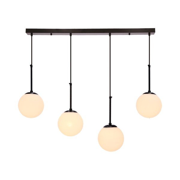 Črna viseča svetilka s steklenim senčnikom 15x84 cm Pompei - Candellux Lighting-image-1
