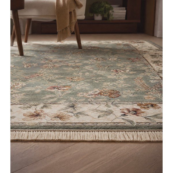 Zeleno-kremno bela viskozna preproga 160x230 cm Oriental – Nouristan-image-3