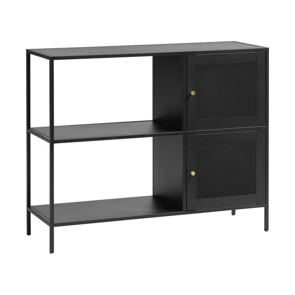 Črn kovinski regal 100x81 cm Malibu – Unique Furniture-image-3