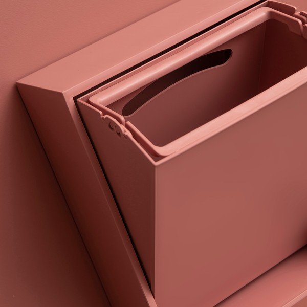Prašno rožnat koš za smeti za ločevanje odpadkov/stenski iz reciklirane plastike Recycling Box – ReCollector-image-4