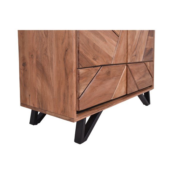 Garderobna omara iz masivne akacije v naravni barvi 90x181x40 cm Ambala – Interia Home & Living-image-4