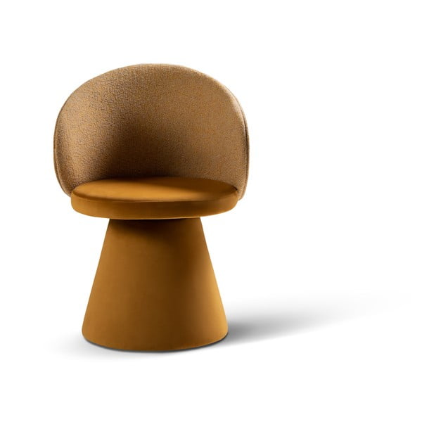 Gorčično rumen žameten fotelj Inez – Micadoni 