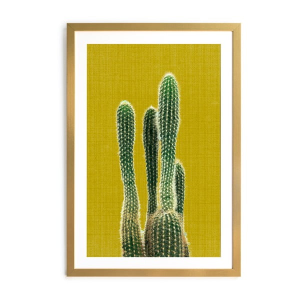Plakat Surdic Mustard Background Cactus, 40 x 60 cm