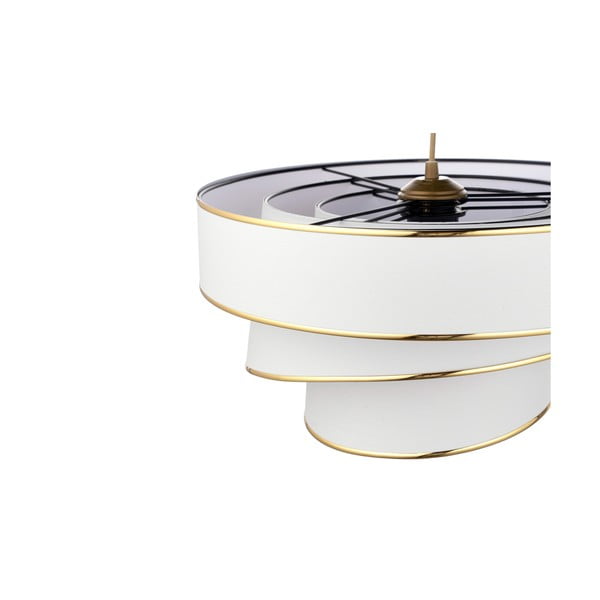 Bela/zlata viseča svetilka s tekstilnim senčilom ø 40 cm Couper – Opviq lights-image-2