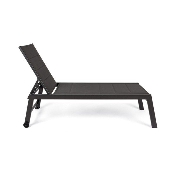 Antracitno siv kovinski vrtni ležalnik Hilde   – Bizzotto-image-1