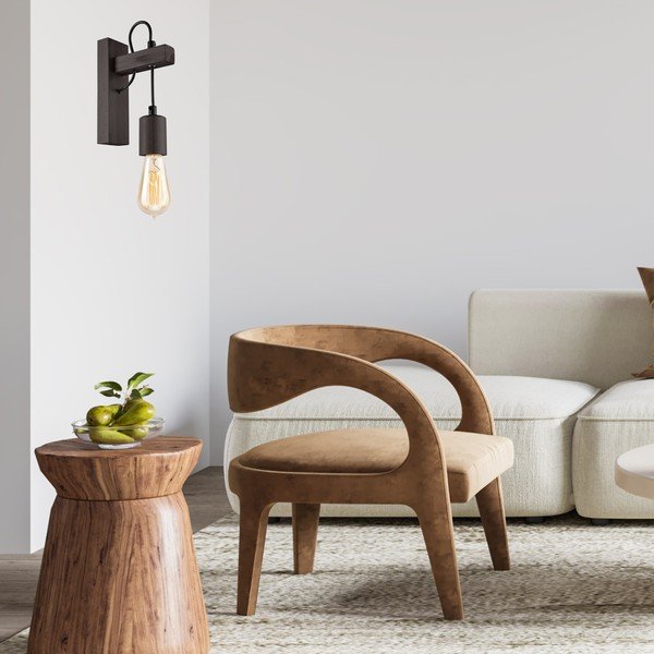 Črna stenska svetilka Leon – LAMKUR-image-1