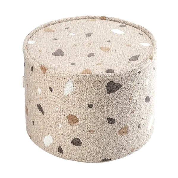 Svetlo rjav otroški tabure iz tkanine bouclé in šenilje Terrazzo – Wigiwama