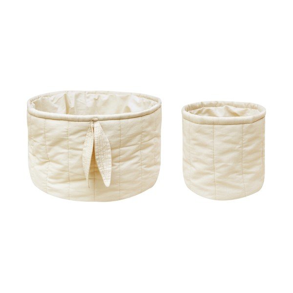 Kremno bele tekstilne otroške škatle za shranjevanje v kompletu 2 ks ø 30x20 cm Bambie Natural – Lorena Canals