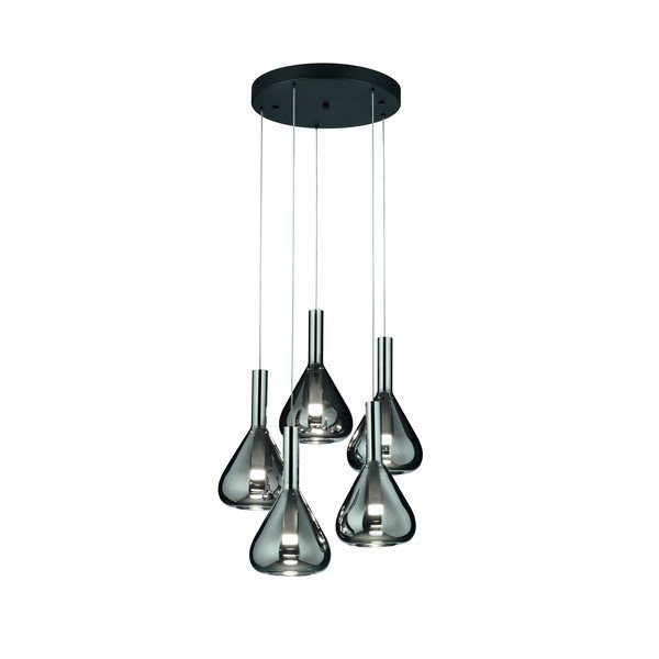 Črna LED viseča svetilka s steklenim senčilom ø 55 cm Cipera – CINQUE-image-1