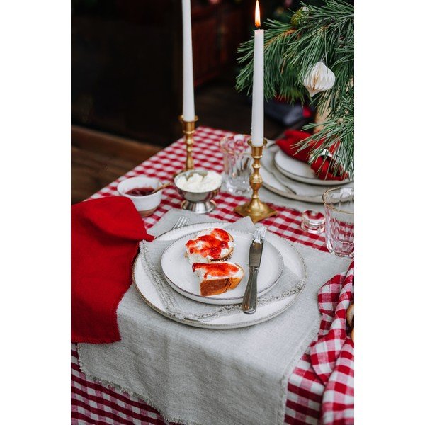 Lanena kuhinjska krpa 45x65 cm Red Gingham – Linen Tales-image-3