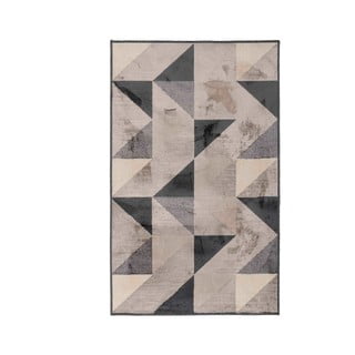 Siva/bež preproga iz mešanice bombaža 68x110 cm Graphic – douceur d'intérieur
