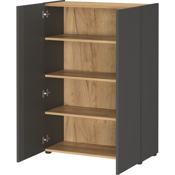 Antracitno siv set za hodnik v hrastovem dekorju 104x200x33 cm Alviano – Germania-image-2