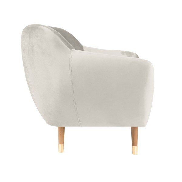 Krem žameten fotelj Mazzini Sofas Benito-image-3