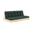 Temno zelena raztegljiva sedežna garnitura iz rebrastega žameta 196 cm Base – Karup Design