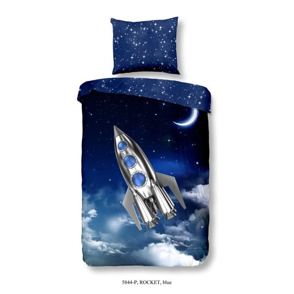 Otroško bombažno posteljno perilo Good Morning Rocket, 140 x 200 cm