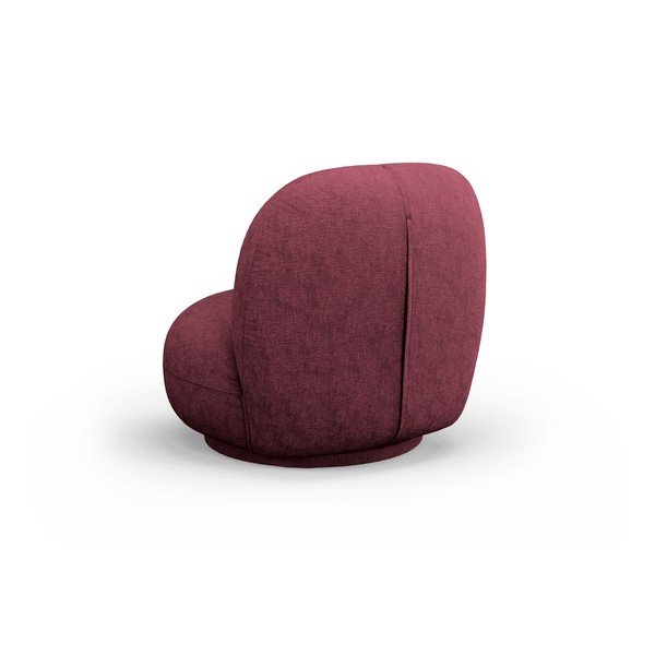 Bordo rdeč vrtljiv fotelj iz šenilje Chuck – Micadoni -image-3