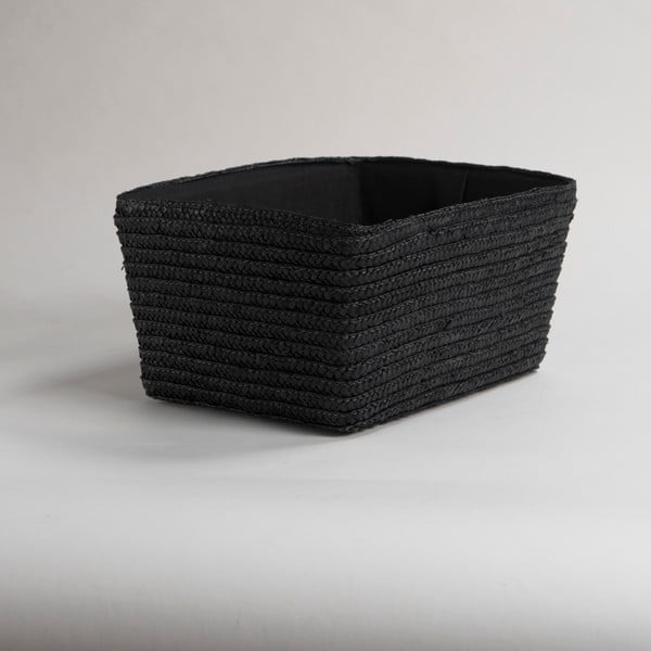 Črna košara za shranjevanje iz pšeničnega prepleta Compactor Hawai, širina 32 cm