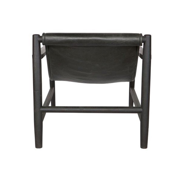 Črni usnjeni fotelj BePureHome Sling-image-1